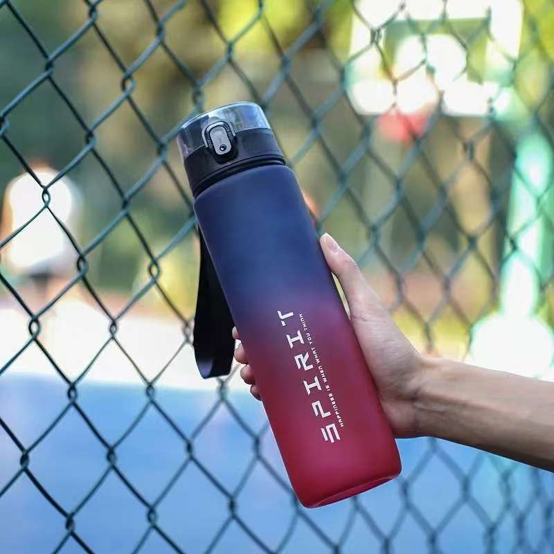 New 750/1000ML Water Bottles Sports Water Bottle with Time Marker Leakproof Water Cups for Outdoor Travel Fitness Drinkware Unisex
