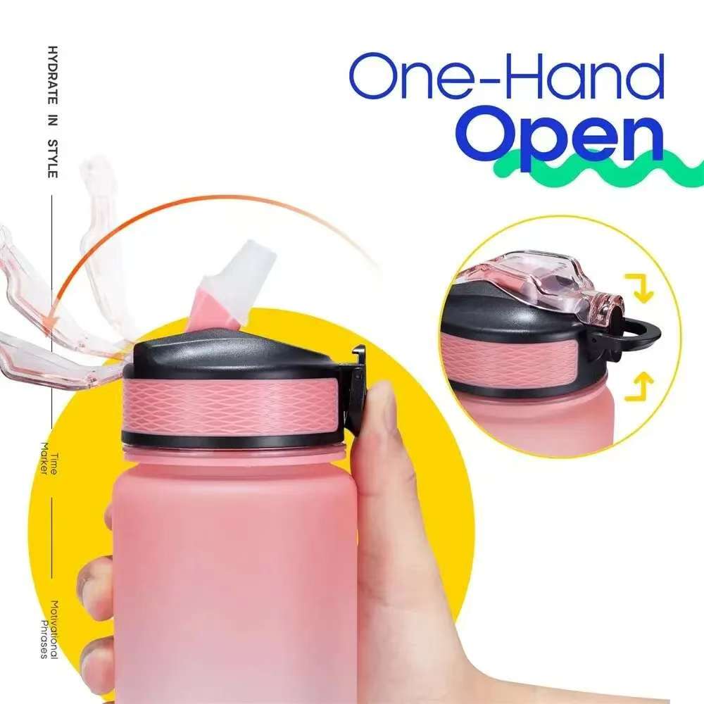 New 1000ML Leakproof Water Bottles with Times to Drink and Straw Motivational Drinking Sports Water Bottle for Fitnes Gym Outdoor