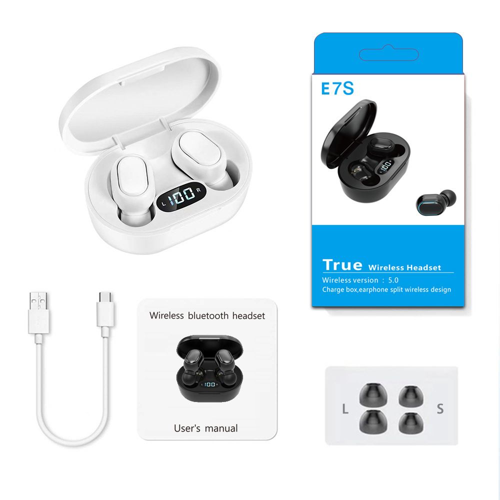 New E7S Fone 5.3 Bluetooth Earphones Wireless Earpods Noise Cancelling Earbuds with Mic Wireless Bluetooth Headset For Phones