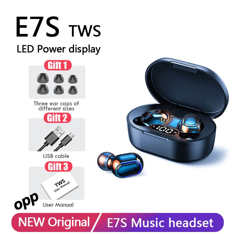 New E7S Fone 5.3 Bluetooth Earphones Wireless Earpods Noise Cancelling Earbuds with Mic Wireless Bluetooth Headset For Phones