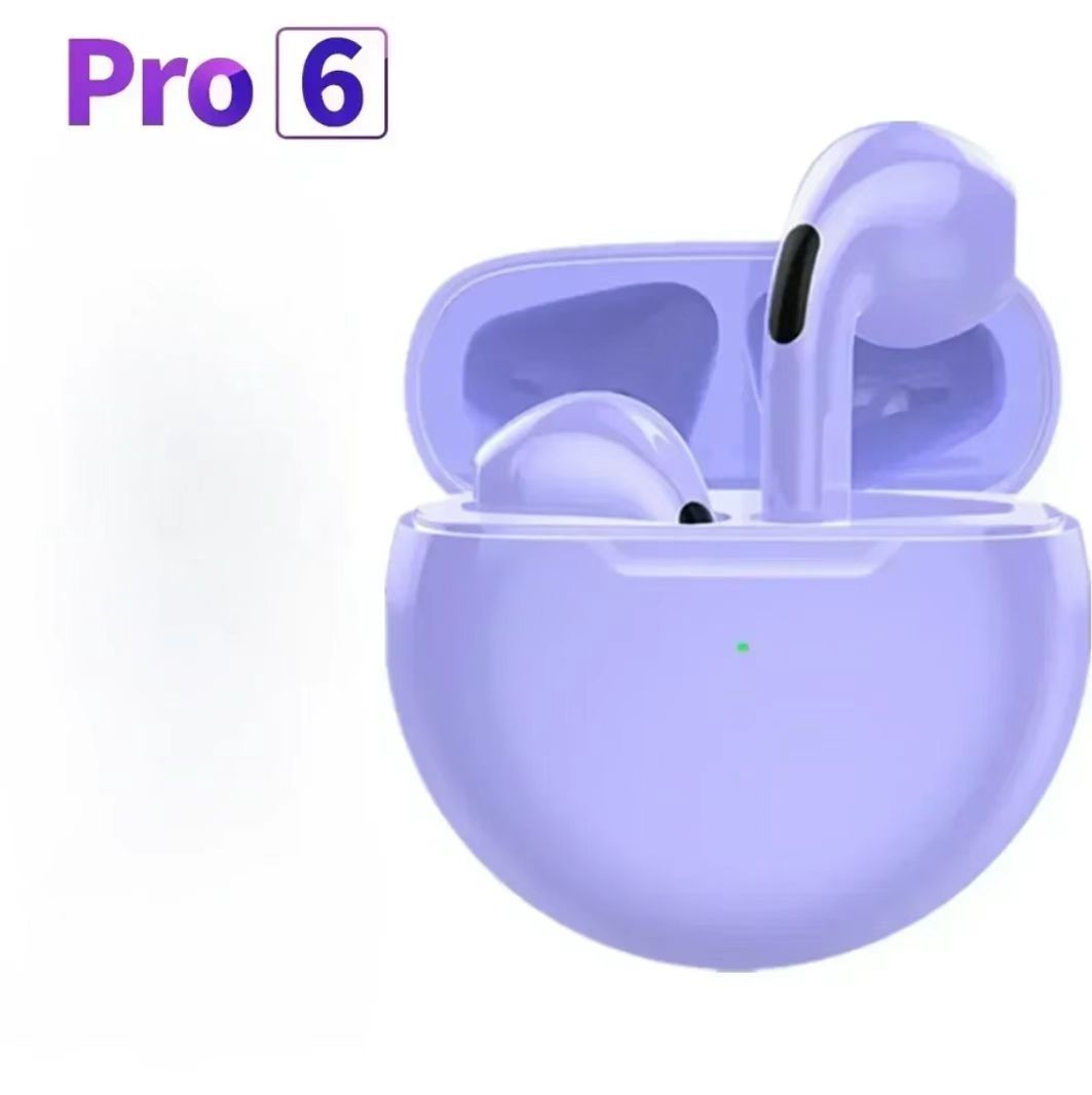 Pro6 TWS Wireless Earphones HiFi Earpiece With Mic Tws Bluetooth Earphones Noise Cancle Earpods For All Smart Phones