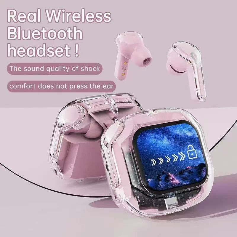 New Air Max Touch Screen Earphones Wireless Bluetooth Earphones  
 Transparent Earpods Touch Screen ANC Noise Reduction Earbuds For Phones