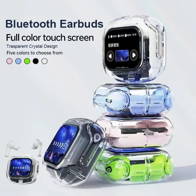 New Air Max Touch Screen Earphones Wireless Bluetooth Earphones  
 Transparent Earpods Touch Screen ANC Noise Reduction Earbuds For Phones