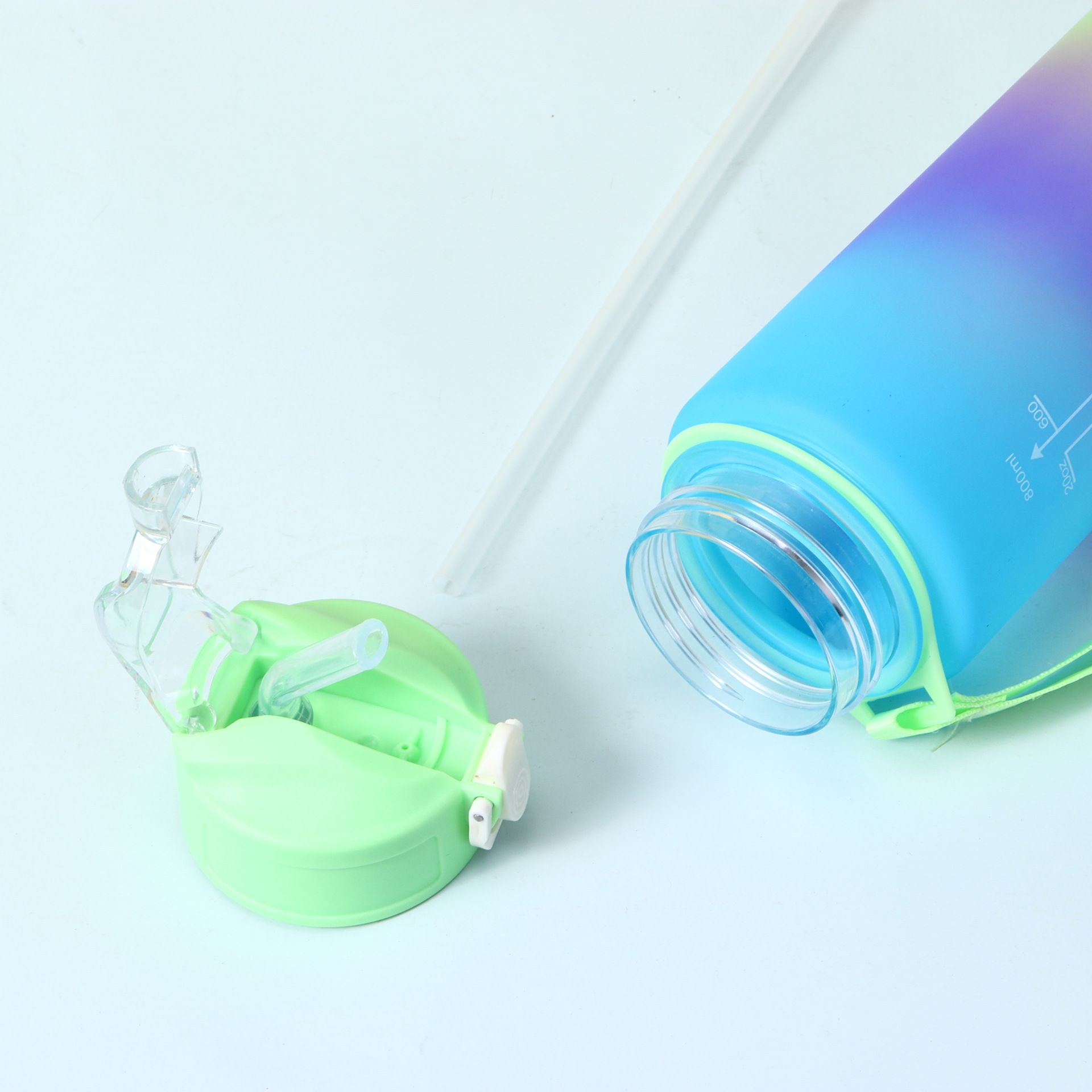 New 3PCS Set Water Bottles Car Cup Ice Bar Cup Plastic Sports Mug Large Capacity Frosted Gradient Water Bottle Coffee Cup