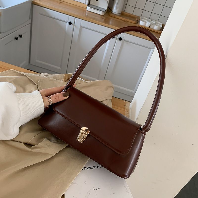 Women Retro Handbags PU Leather Handle Bags Vintage Shoulder Bag Underarm Bags  Gift