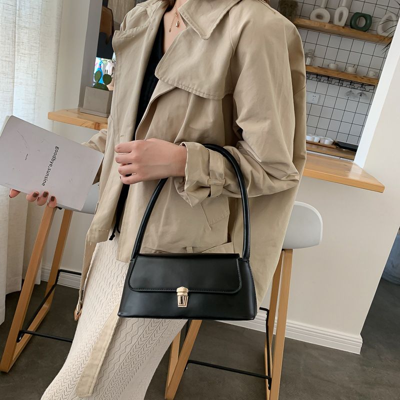 Women Retro Handbags PU Leather Handle Bags Vintage Shoulder Bag Underarm Bags  Gift