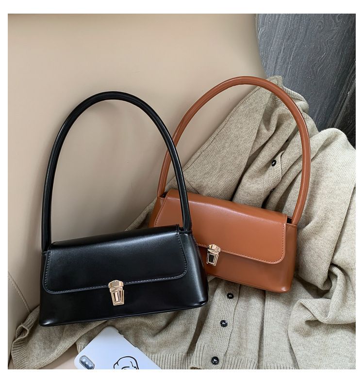 Women Retro Handbags PU Leather Handle Bags Vintage Shoulder Bag Underarm Bags  Gift