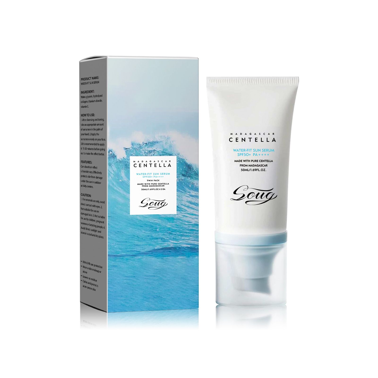 New Facial Sunscreen Centella Protector Solar Sunblock Skin Whitening Cream Korean Moisturizing Protector Care Body Sunscreen