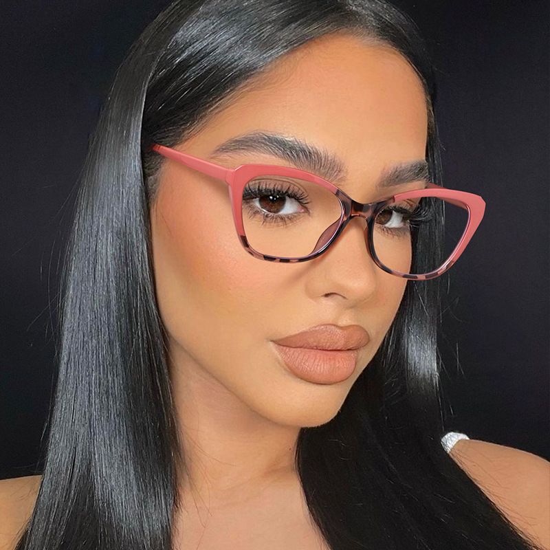 New Leopard Cat Eye Glasses Anti Blue Light Photochromic Glasses Eyewear Color Changing Eyeglasses Frame Eyewear Frames