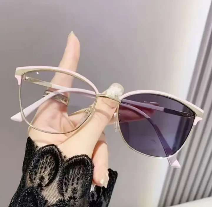 New Cat Eye Photochromic Glasses Color Changing Glasses Retro Anti Blue Light Glasses Reading Glaases Eyewear Frames
