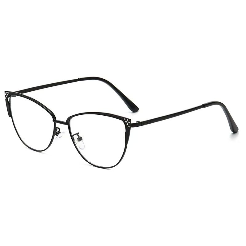 Fashion Cat Eye Frames Photochromic Glasses Metal Frames Color Changing Anti Blue Glasses  Eyewear Frames