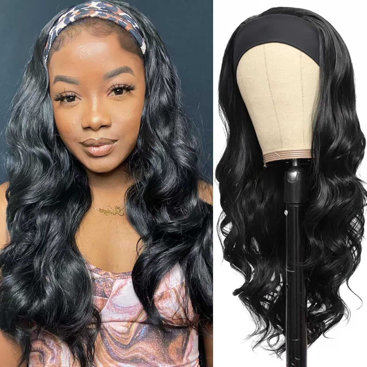 New Headband Wig Body Wave Wig 24Inch Hair Wigs Women Brazilian Ready To Wear Wig Curly Hair Wig
