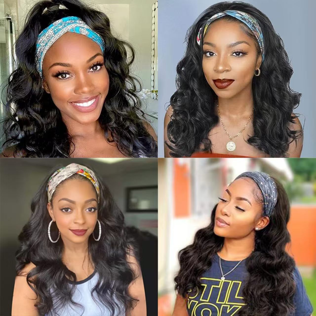 New Headband Wig Body Wave Wig 24Inch Hair Wigs Women Brazilian Ready To Wear Wig Curly Hair Wig