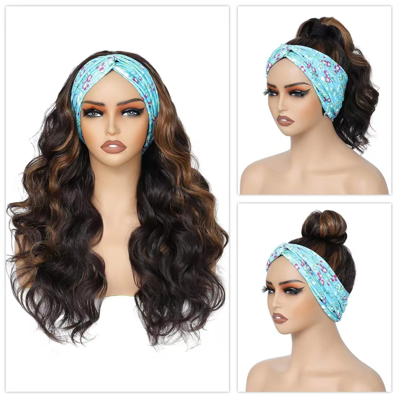 New Headband Wig Body Wave Wig 24Inch Hair Wigs Women Brazilian Ready To Wear Wig Curly Hair Wig