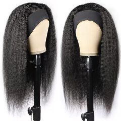 New Kinky Straight Headband Wigs 24Inch Brazilian Yaki Straight Wig Ready To Wear Headband Hair Wig for Women