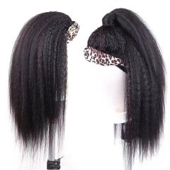 New Kinky Straight Headband Wigs 24Inch Brazilian Yaki Straight Wig Ready To Wear Headband Hair Wig for Women