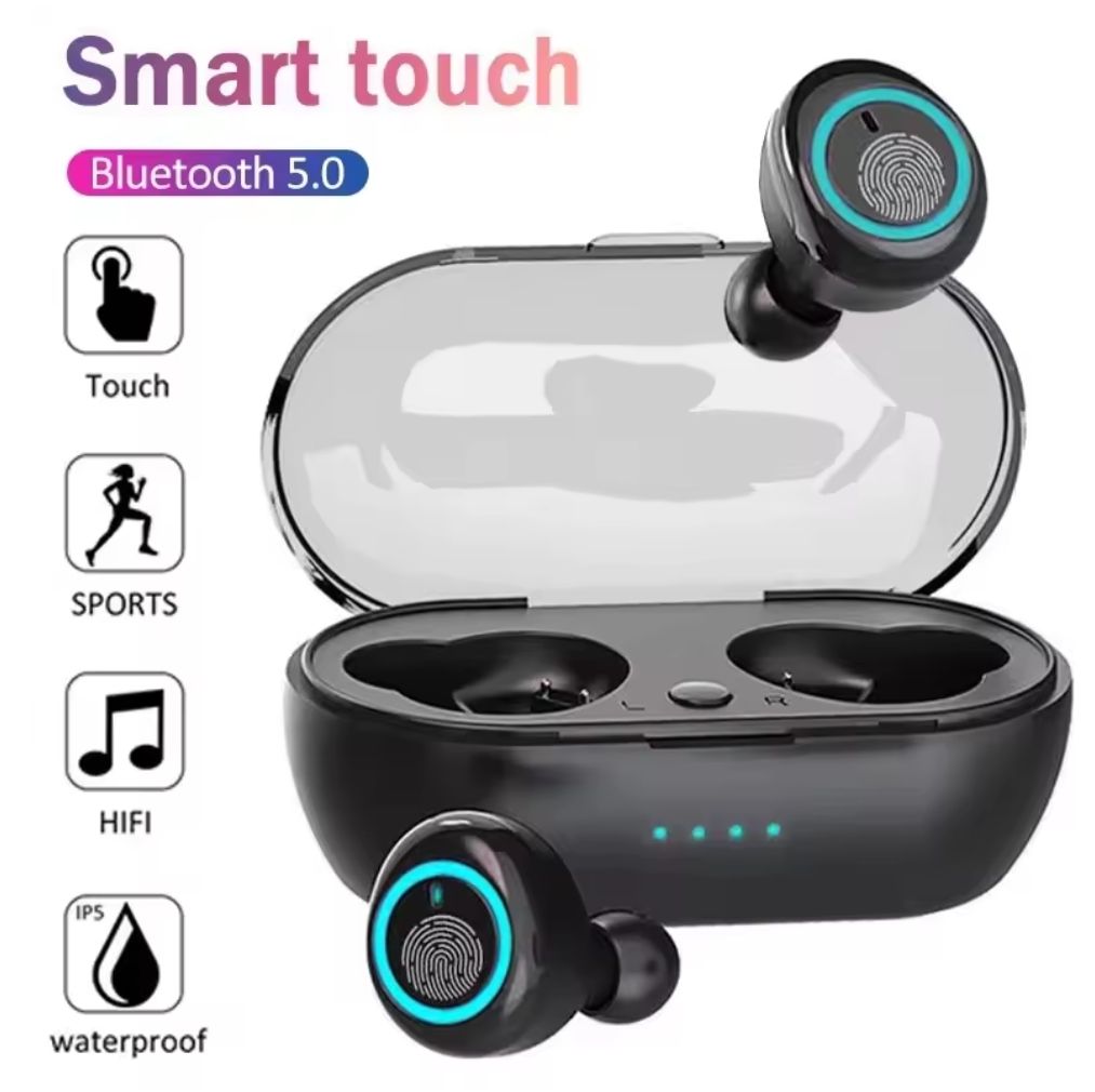 New Y50Bluetooth Earphones TWS Wireless In-ear Earbuds Handfree HiFI Stereo Sport Earpods Music Earphones For Phones