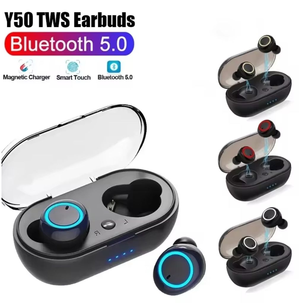 New Y50Bluetooth Earphones TWS Wireless In-ear Earbuds Handfree HiFI Stereo Sport Earpods Music Earphones For Phones