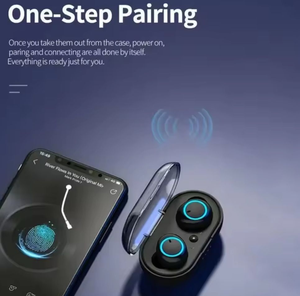 New Y50Bluetooth Earphones TWS Wireless In-ear Earbuds Handfree HiFI Stereo Sport Earpods Music Earphones For Phones