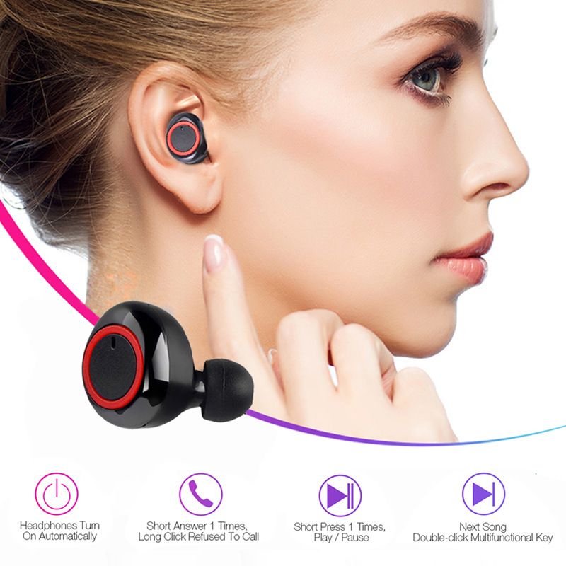New Y50Bluetooth Earphones TWS Wireless In-ear Earbuds Handfree HiFI Stereo Sport Earpods Music Earphones For Phones