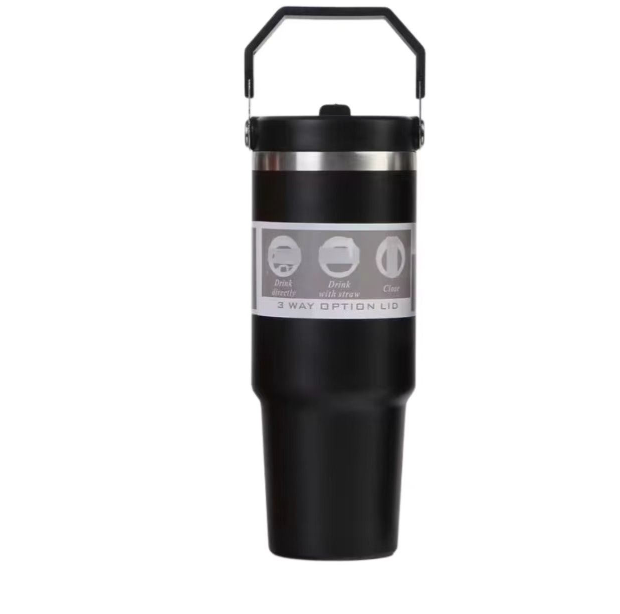 30oz Large Capacity Portable Car Cup Stainless Steel Thermos Cup with Straw & Handle Travel Sports Water Bottle Vacuum Flask Stanley Cup