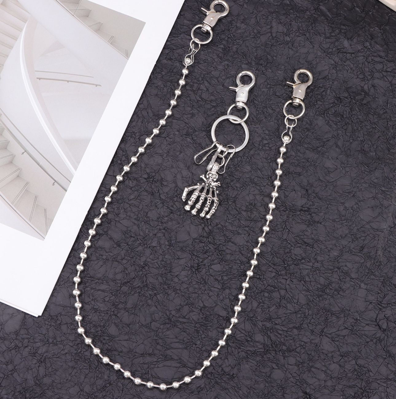 Punk Waist Chain Key Chain Waist Belt Men Trousers Chain For Jeans Belt Chain For Pants Cool Metal Rock Chain Hiphop Jewelry