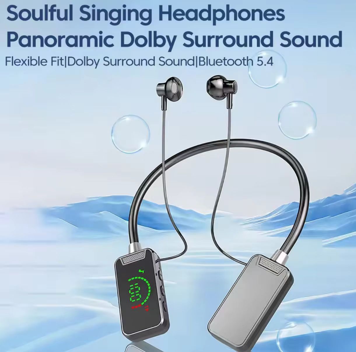 Wireless Bluetooth 5.4 Neckband Earphones HIFI In-Ear Long Standby Battery Sports Earphones Handfree Headset With Mic Support SD Card Headphones