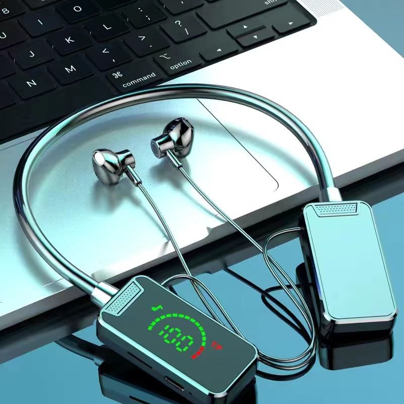 Wireless Bluetooth 5.4 Neckband Earphones HIFI In-Ear Long Standby Battery Sports Earphones Handfree Headset With Mic Support SD Card Headphones