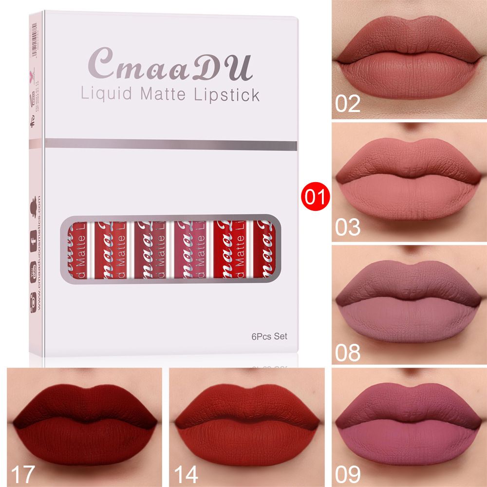 6PCS/Set Lipsticks Matte Lip Gloss Sets Makeup Lasting Velvet Liquid Lipstick Set Cosmetic