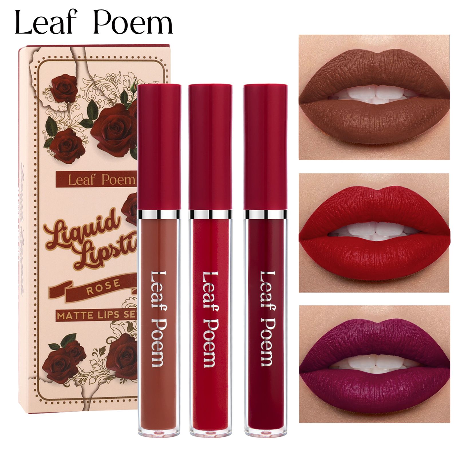 3Pcs Set Lipsticks Matte Lipstick Velet Lip Gloss Set Moisturizing Long Lasting Nude Lipstick Set Beauty Cosmetics Makeup Gift
