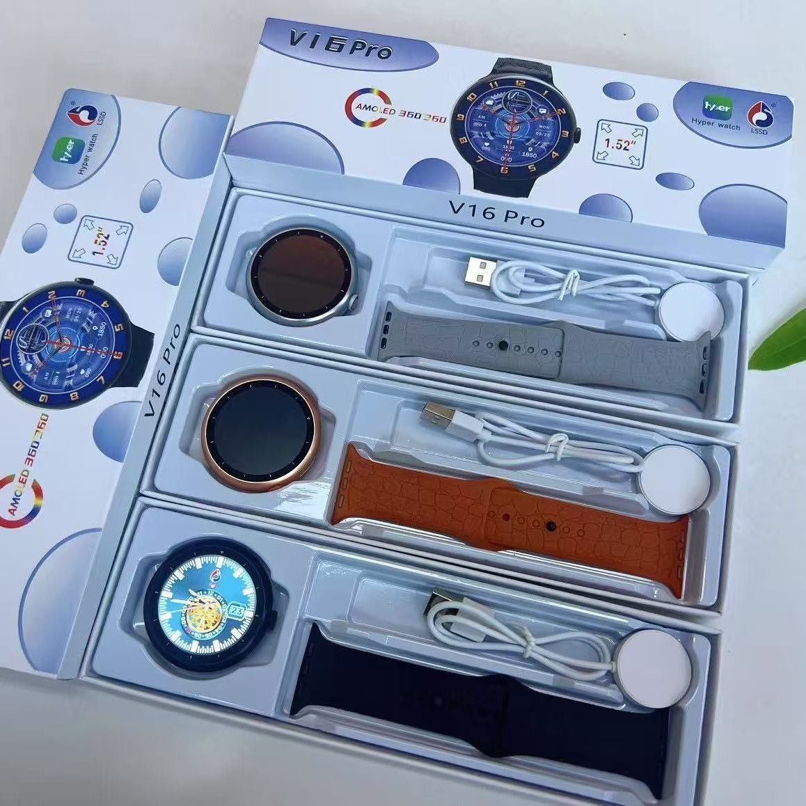 New V16Pro Smartwatches Round Screen Smart Watch Bluetooth Call Smartwatch Fitness Tracking Heart Rate Watch For Smart Phones