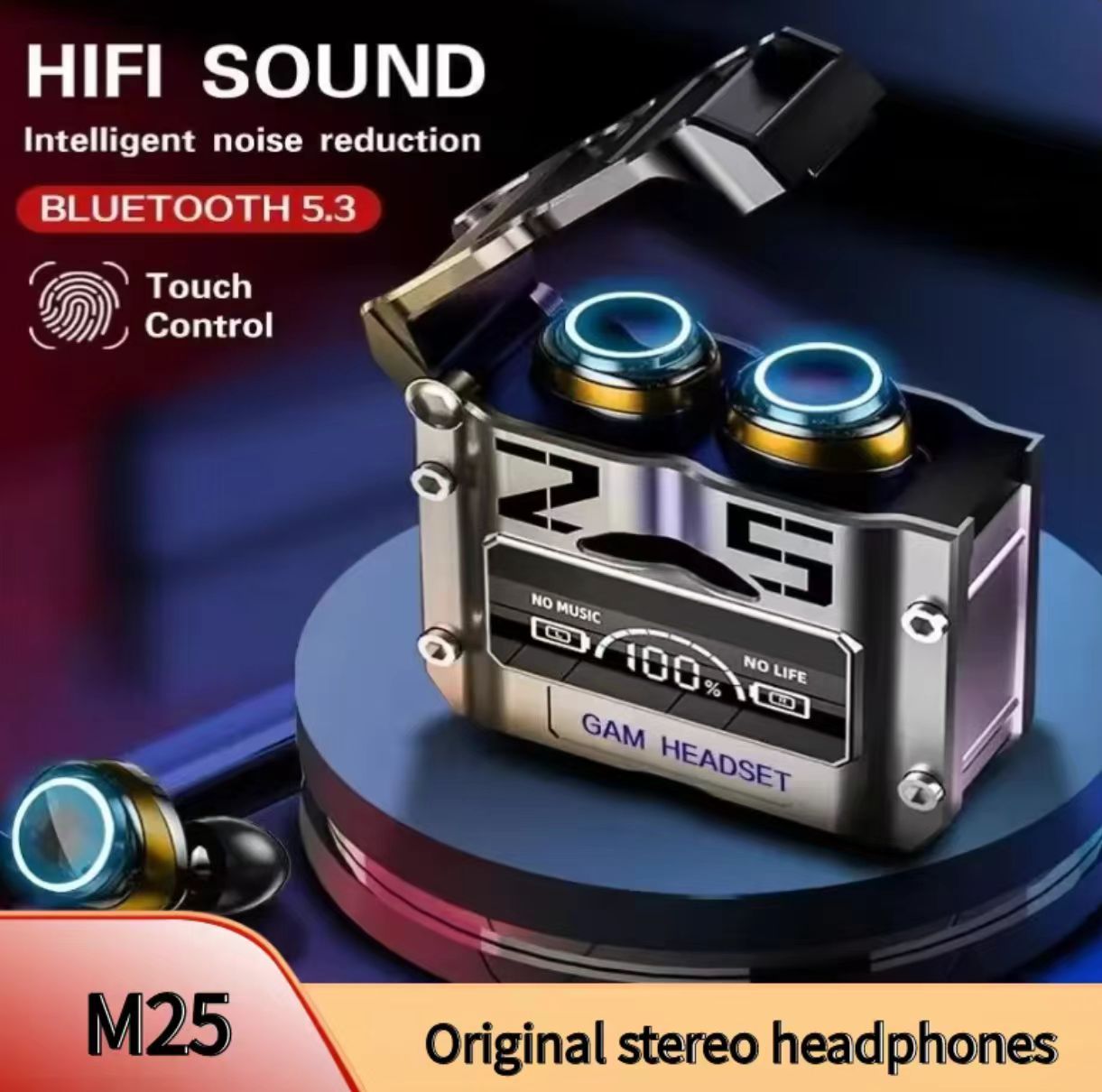 M25 Bluetooth Earphones Wireless Earphones Touch Control Earpods Sports Earbuds With Mic HD Call For Phones