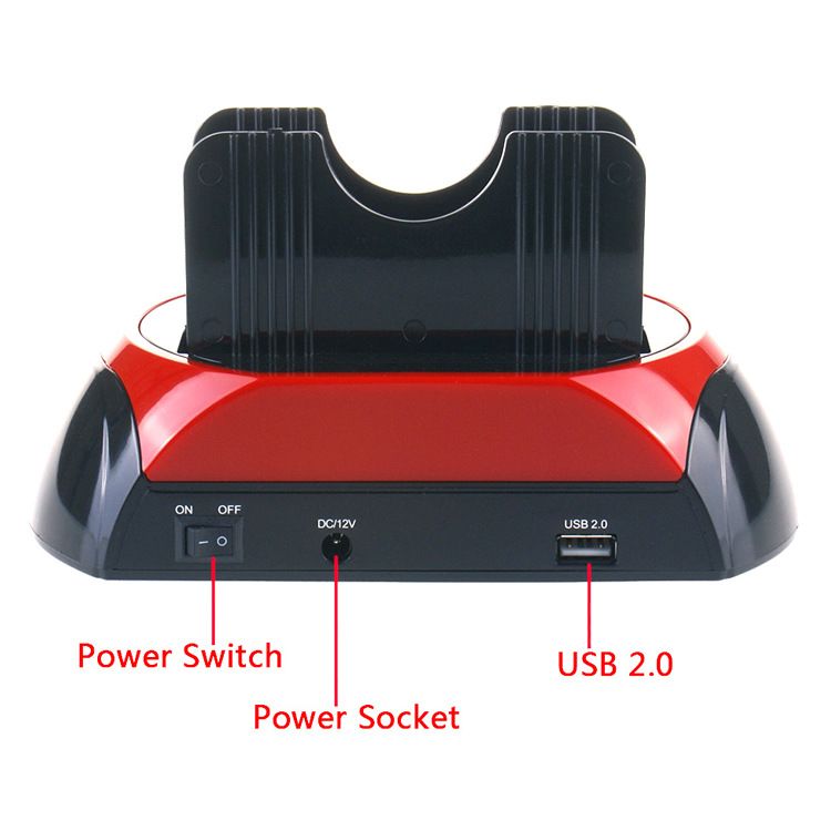 All in One Dual Bay HDD Docking Stations eSATA  IDE SATA Hard Disk OTB Cloning Dock With Card Reader
