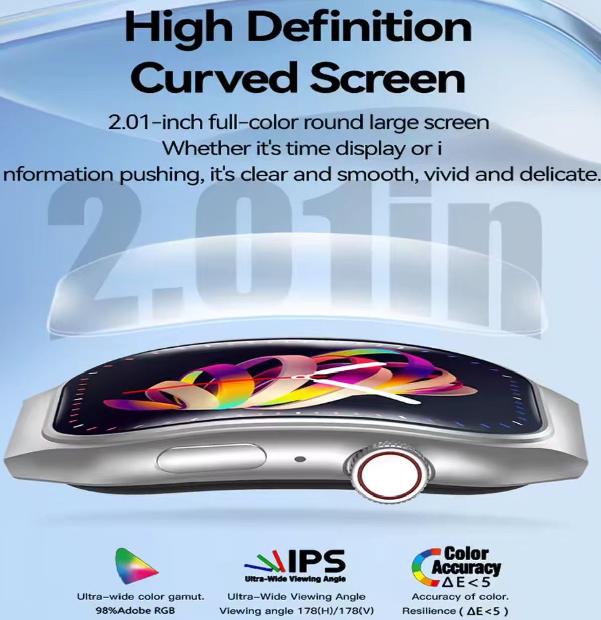 New H7 Smartwatches Curved Screen Smart Watch Bluetooth Call 2.01 Screen Step Counting Dynamic lsland Watch For Huawei Sport Alarm Clock