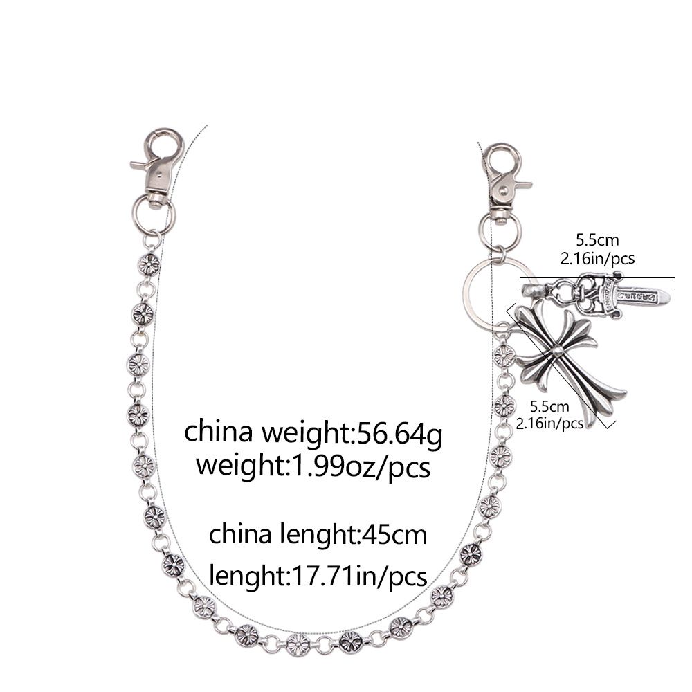 New Chrome Punk Waist Chain Key Chain Waist Belt Men Trousers Chain For Jeans Belt Chain For Pants Cool Metal Rock Chain Hiphop Jewelry