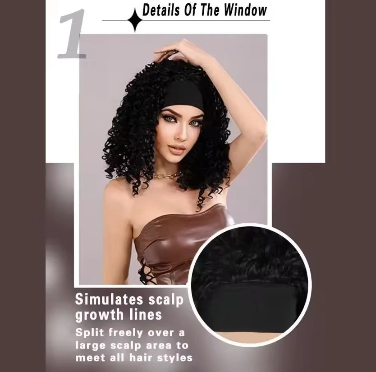 24Inch Afro Kinky Curly Headband Wigs Synthetic Long Curly Wig High Quality Heat Resistant Fiber Wigs Ice Silk Headband Wig Gift