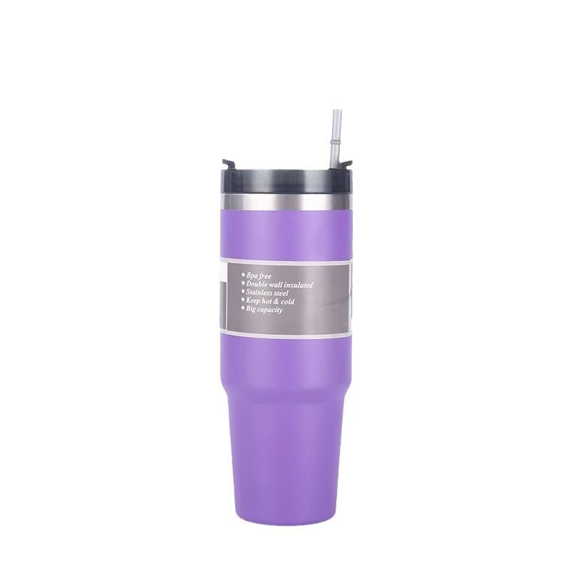30oz Large Capacity Portable Car Cup Stainless Steel Thermos Cup with Straw Travel Sports Water Bottle Vacuum Flask Stanley Cup