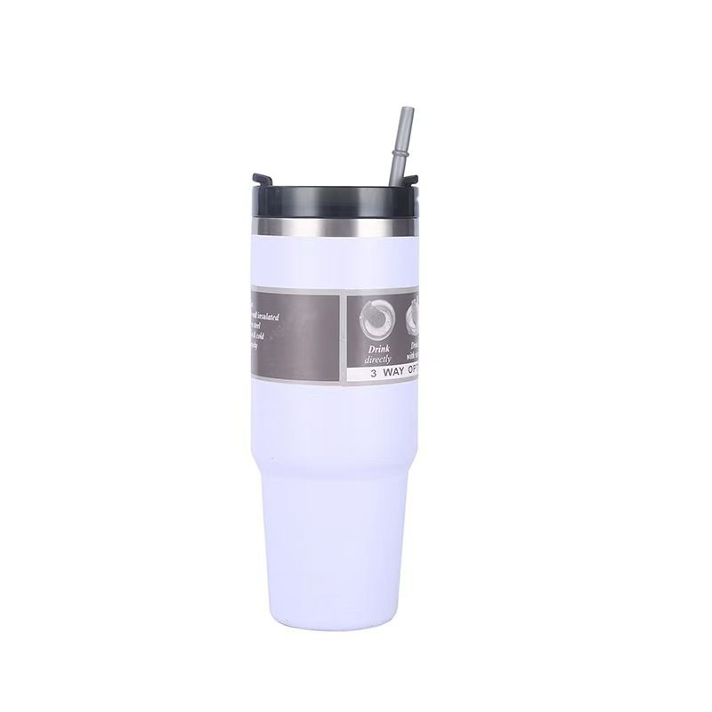30oz Large Capacity Portable Car Cup Stainless Steel Thermos Cup with Straw Travel Sports Water Bottle Vacuum Flask Stanley Cup