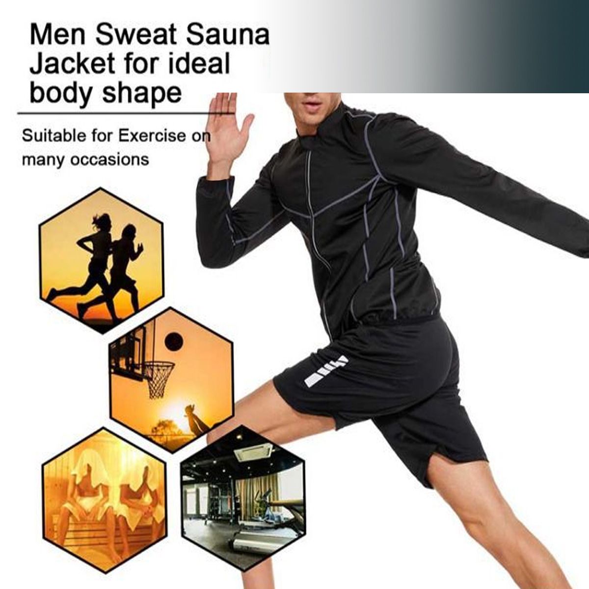 Original Sweat Sauna Jackets  Shaper Men Long Sleeve Sauna Suit Slimming Workout Coat Weight Loss Sports Top For Athlete