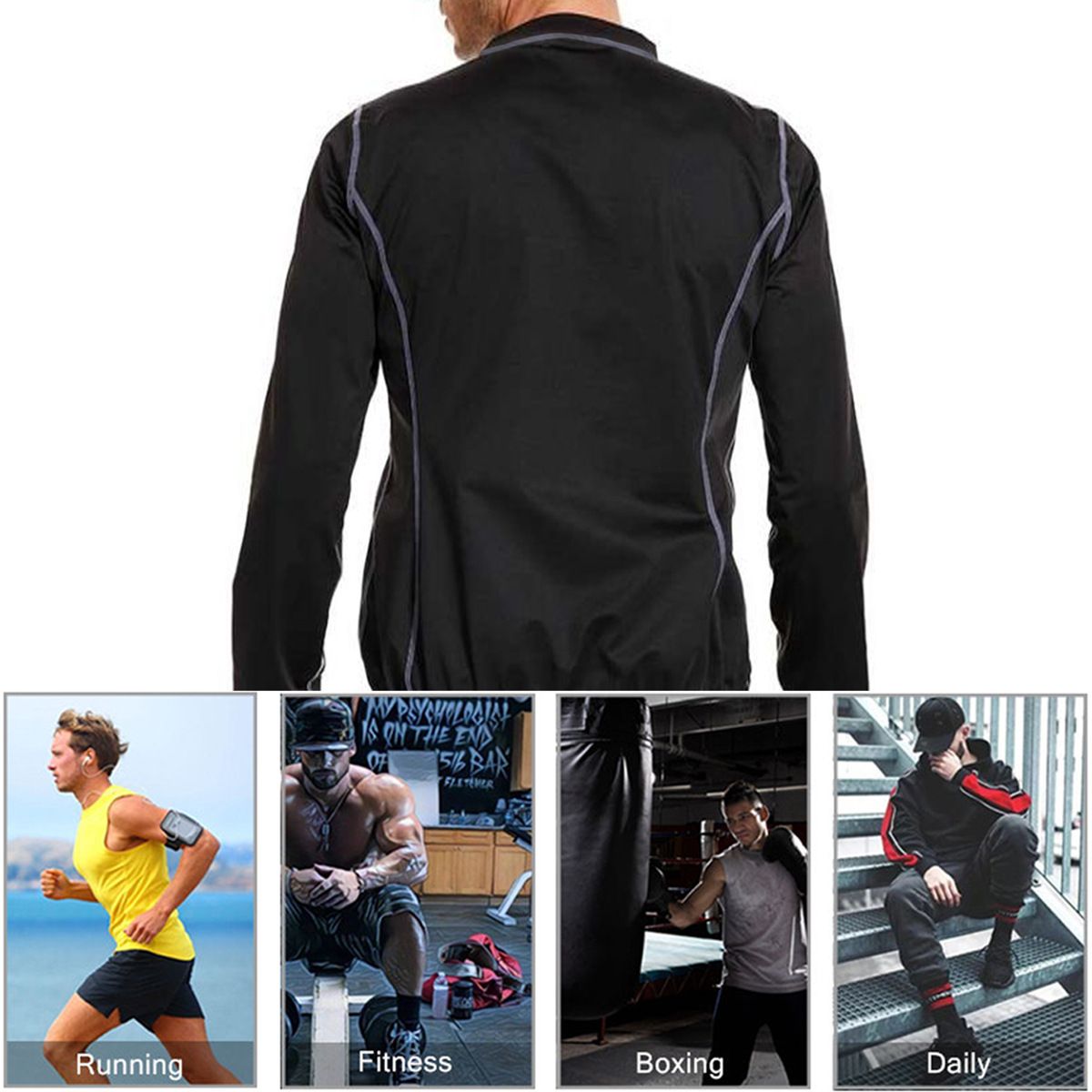 Original Sweat Sauna Jackets  Shaper Men Long Sleeve Sauna Suit Slimming Workout Coat Weight Loss Sports Top For Athlete