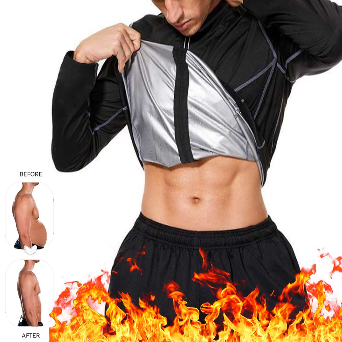 Original Sweat Sauna Jackets  Shaper Men Long Sleeve Sauna Suit Slimming Workout Coat Weight Loss Sports Top For Athlete