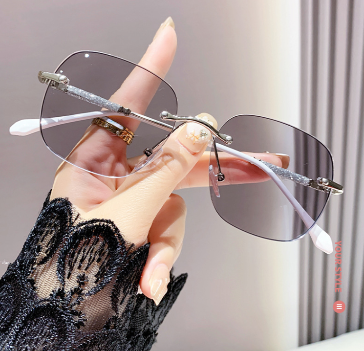 Fashion Rimless Photochromic Glasses Frame Glasses Women Anti-blue Light Computer Glasses Men Classic Trendy Eyewear Frames