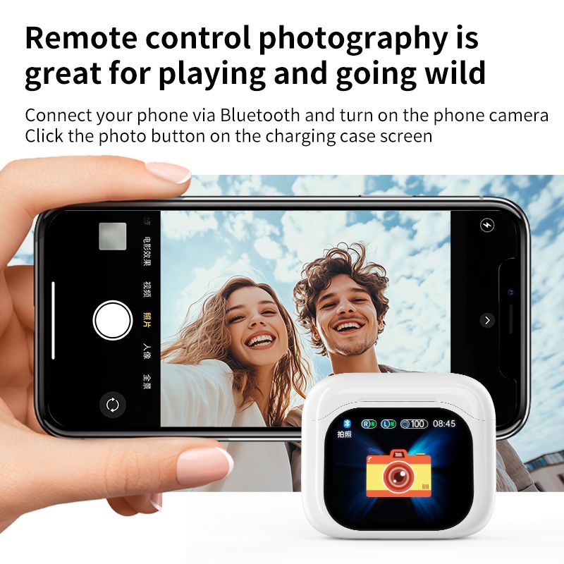New LED Screen Bluetooth Earphones LX-50 Touch Screen Earpods Full Color Smart Earbuds ANC Wireless Earphone TWS Earbuds Noise Cancelling Earphones For Android iOS Phones