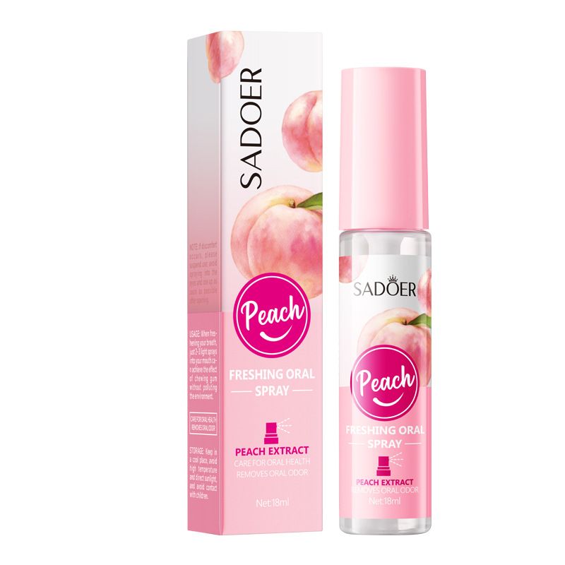 Peach Fresh Oral Fresh Spray Mouth Spray Freshener Fresh Breath Long-Lasting Breath Portable Freshener Breath Fresheners For Oral Care