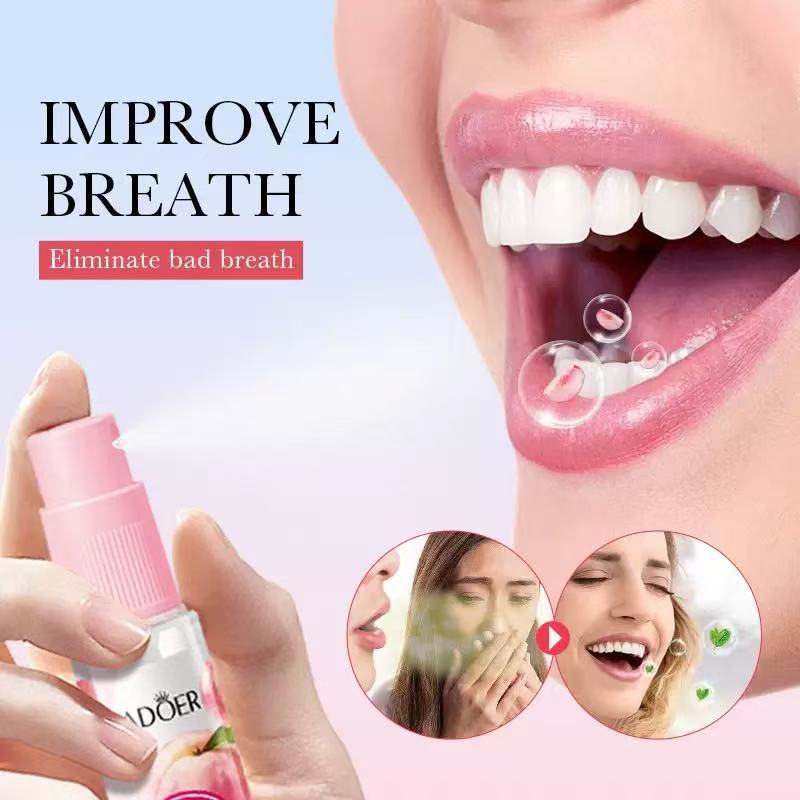 Peach Fresh Oral Fresh Spray Mouth Spray Freshener Fresh Breath Long-Lasting Breath Portable Freshener Breath Fresheners For Oral Care