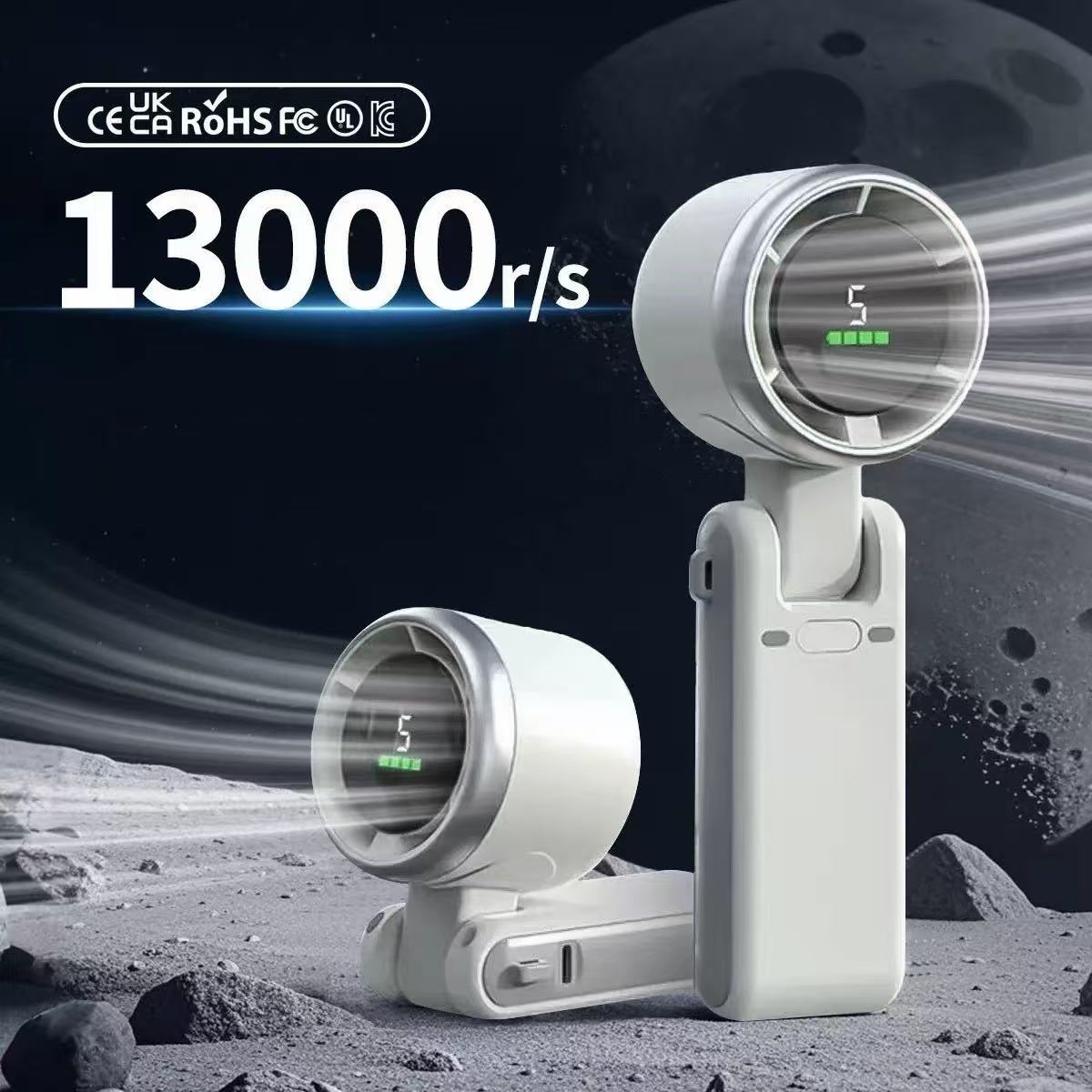New High-speed Handheld Fan Led Display Hanging Neck Fan Outdoor Folding Desktop Mini Fan Folding Powerful Turbo Fan Usb Fans Gift