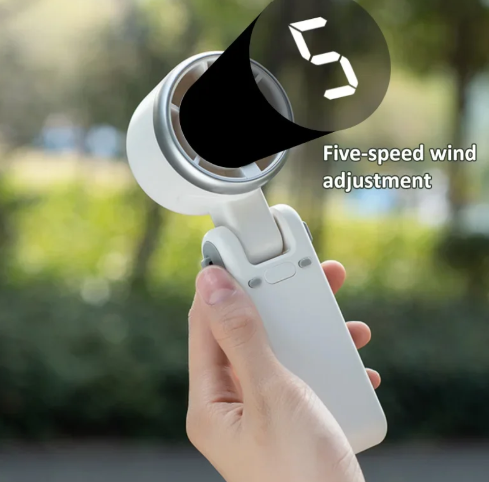 New High-speed Handheld Fan Led Display Hanging Neck Fan Outdoor Folding Desktop Mini Fan Folding Powerful Turbo Fan Usb Fans Gift
