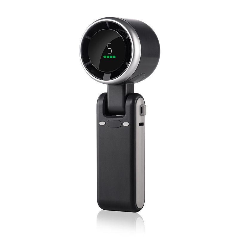 New High-speed Handheld Fan Led Display Hanging Neck Fan Outdoor Folding Desktop Mini Fan Folding Powerful Turbo Fan Usb Fans Gift