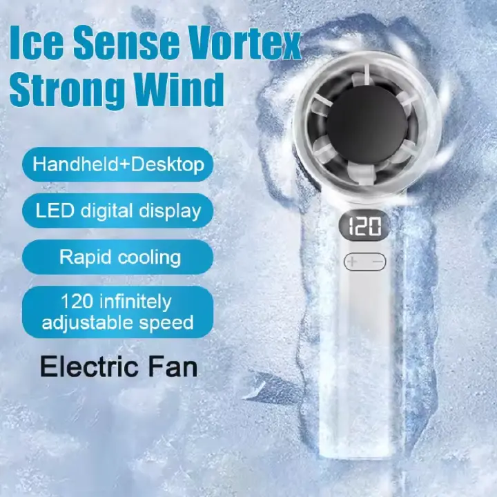 New Portable Hand Fan USB Rechargeable 120 Wind Speeds Mini Bladeless Handheld Fan High Speed Fans Electric Eyelash Fan Usb Fans Gift