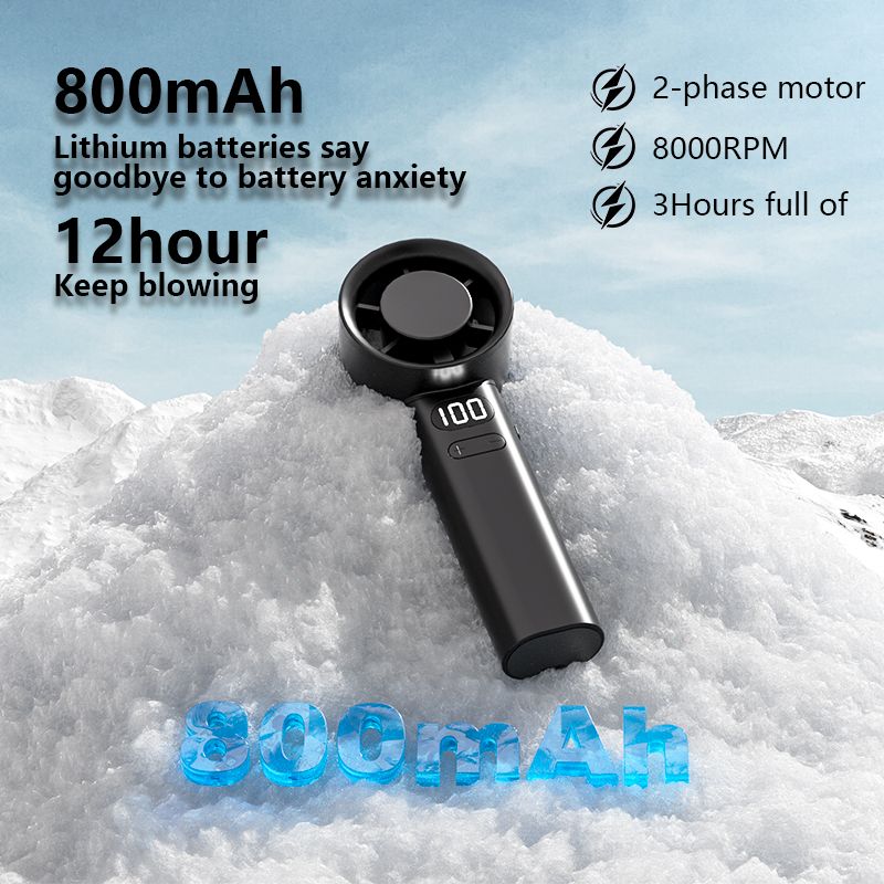 New Portable Hand Fan USB Rechargeable 120 Wind Speeds Mini Bladeless Handheld Fan High Speed Fans Electric Eyelash Fan Usb Fans Gift